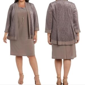R&M Richards 7597W Short Plus Size 22W Jacket Dress
